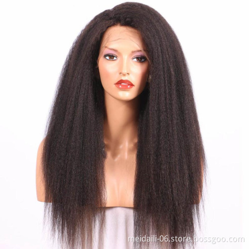 Lace Front Wigs Human Hair For Black Women Swiss Lace Long Style Kinky Straight Wigs With Baby Hair Brazilian Human Hair